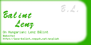 balint lenz business card