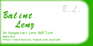 balint lenz business card